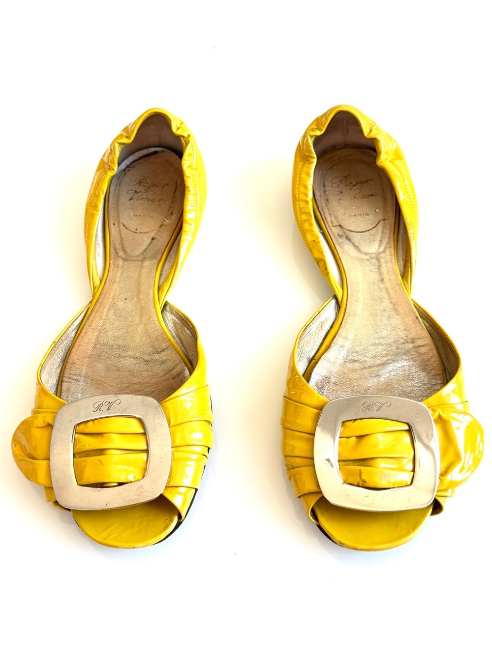 Authentic Roger Vivier Flat slide sandal yellow
